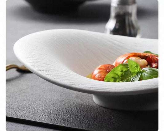 Set of 5 Textured Ceramic Plate – Elegant Minimalist Tableware