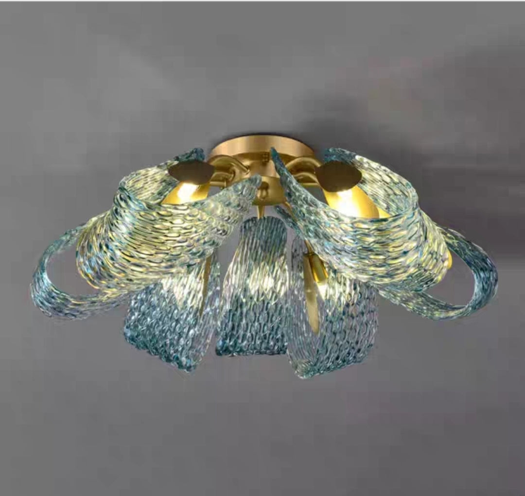 Luxury Brushed Brass Chandelier – Multi-Head Modern Pendant Light with Tri-Color LED for Living Room, Dining Room