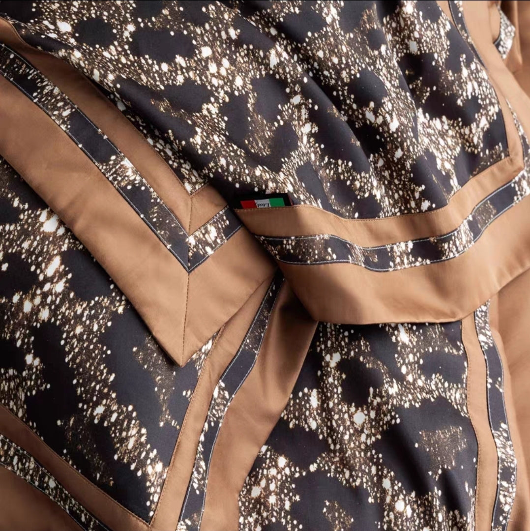 Luxury bedding set showing duvet, sheet, and pillowcases styled on a bed