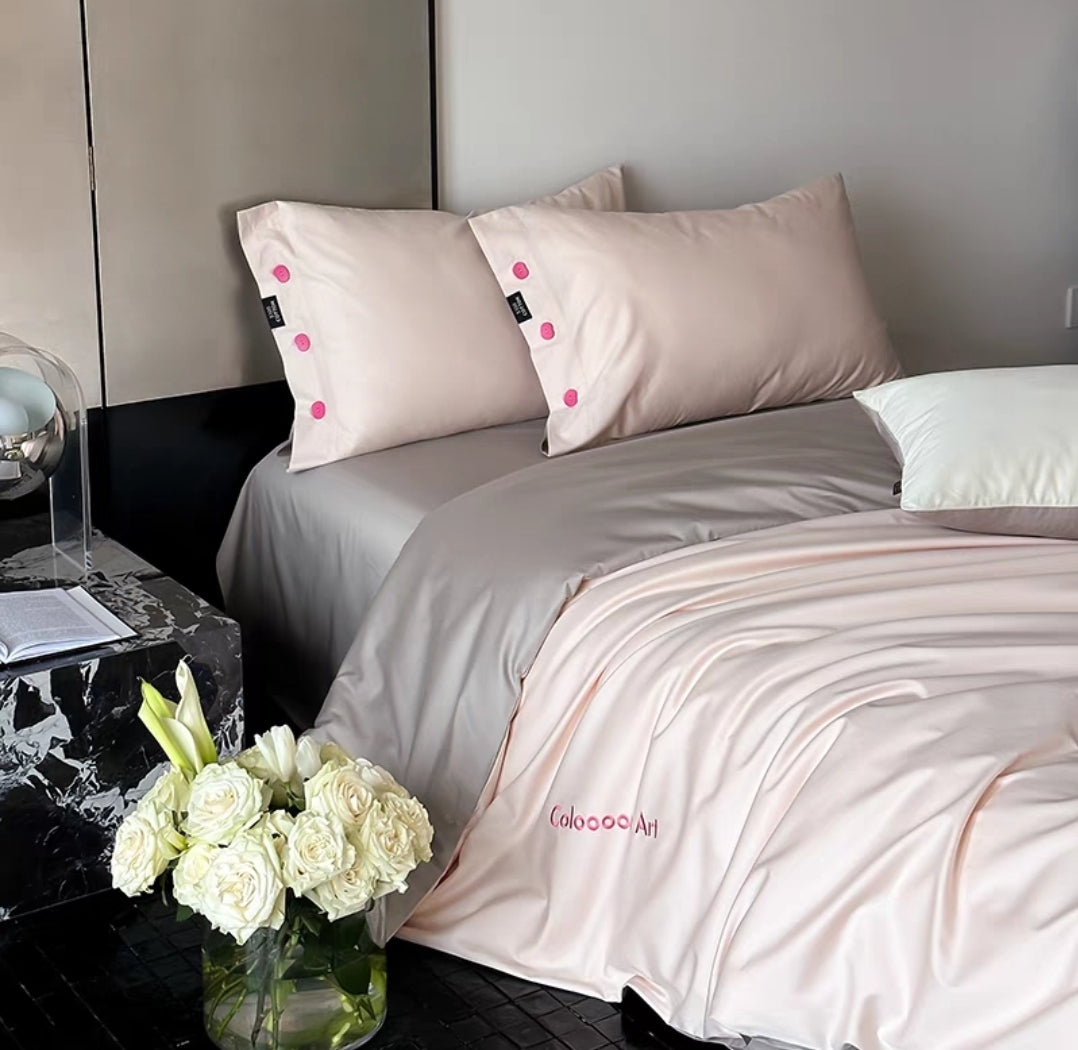 Petal & Stone Duvet Cover Set for Soft Neutral Bedroom Styling