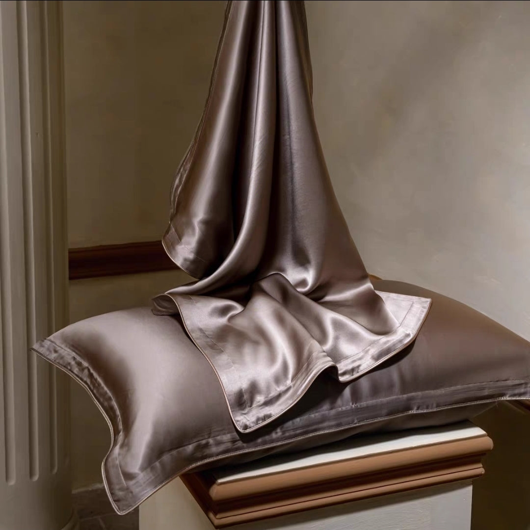 6A Grade 40 Momme Silk Pillowcase, Mulberry Silk Front, 2-piece set