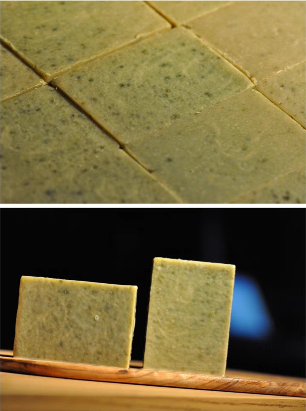 Avocado milk soap bar for milky skin look.