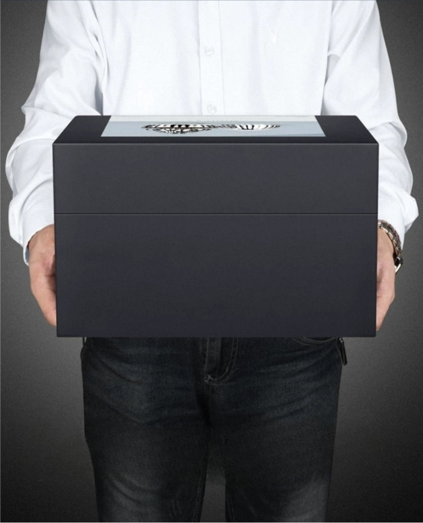 Designer cutlery gift box packaging for luxury kitchen utensil set, perfect for gifting.