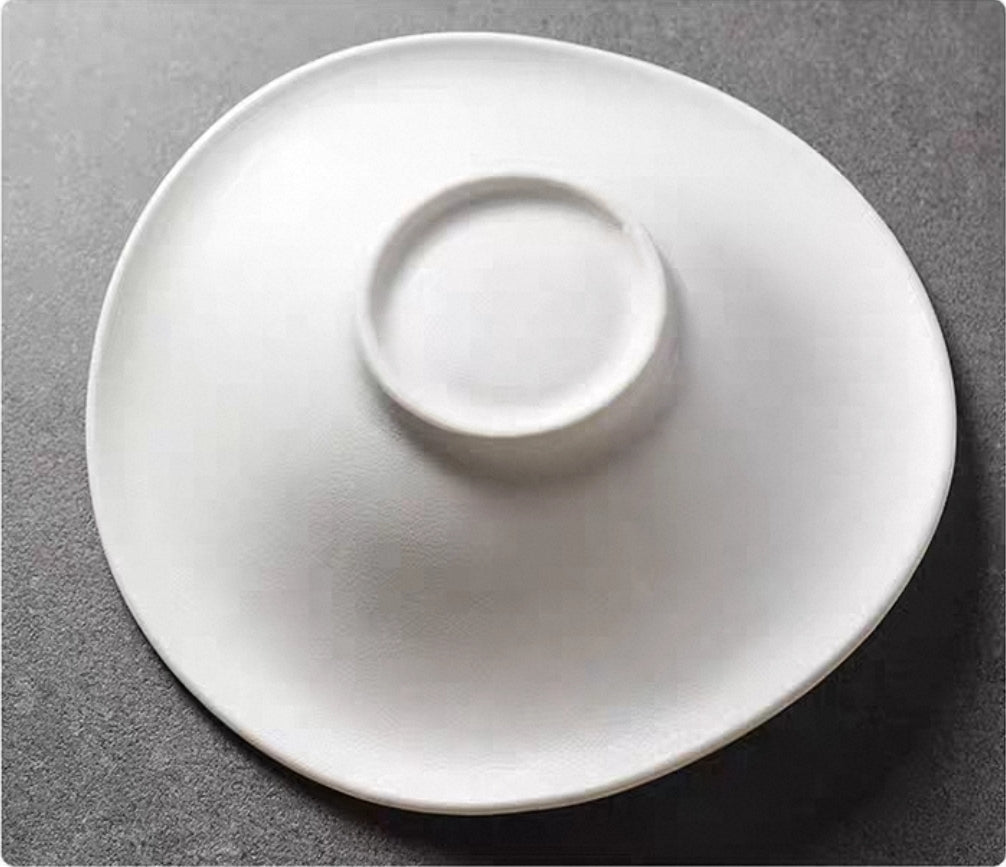 Set of 5 Textured Ceramic Plate – Elegant Minimalist Tableware