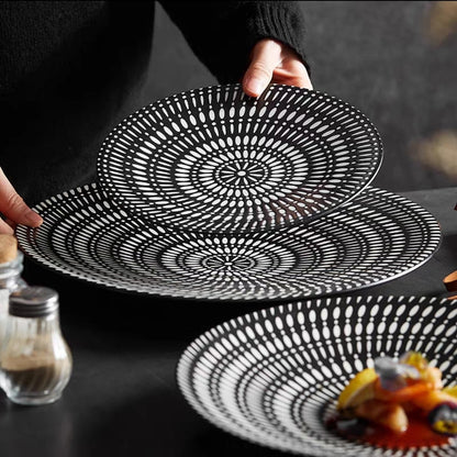 Black Embossed Dinner Plate (New Bone China) Set of 4