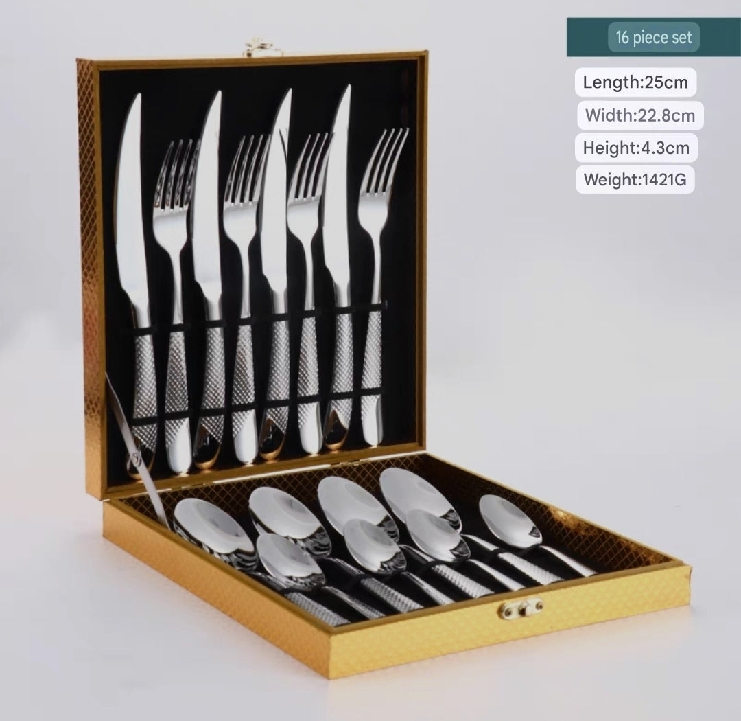 12 - 24-Piece Luxury Gold Stainless Steel Cutlery Set – Mirror Polished SUS304 Silverware for Modern Dining & Gifting