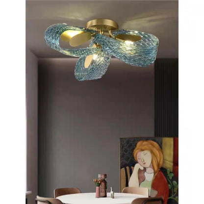 Luxury Brushed Brass Chandelier – Multi-Head Modern Pendant Light with Tri-Color LED for Living Room, Dining Room