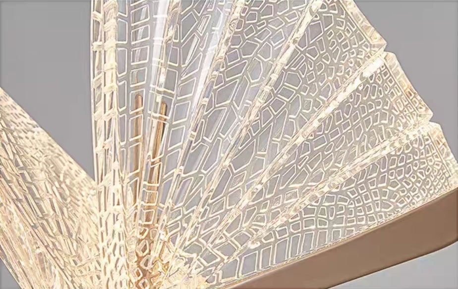 Luxury Abalone Crystal Chandelier – Gold LED Ceiling Light for Dining Room, Living Room, Bedroom