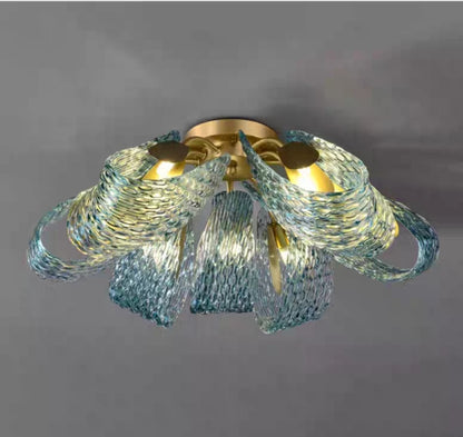 Luxury Brushed Brass Chandelier – Multi-Head Modern Pendant Light with Tri-Color LED for Living Room, Dining Room