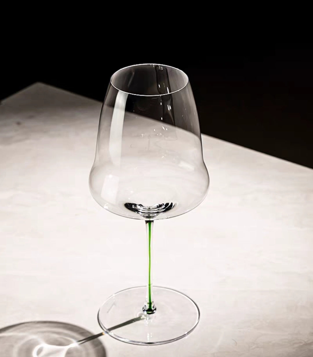 Handmade 760ml Crystal Wine Glass with Colored Stem – Ultra-Thin Red Wine Goblet -  3 - Piece Set