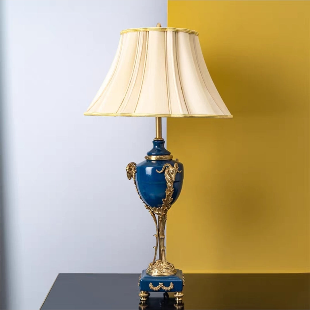 Ornate Brass and Porcelain Decorative Vase – Handcrafted Luxury Design