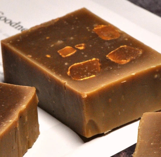 Handcrafted Neem Turmeric  Herbal Soap bar  with Rosehip Cubes for Acne and Scar Fading

